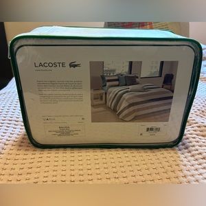 LACOSTE KING 4 PC Chic Cotton Duvet Cover Set Bailleul Ombre Blue NEW MSRP $ 335
